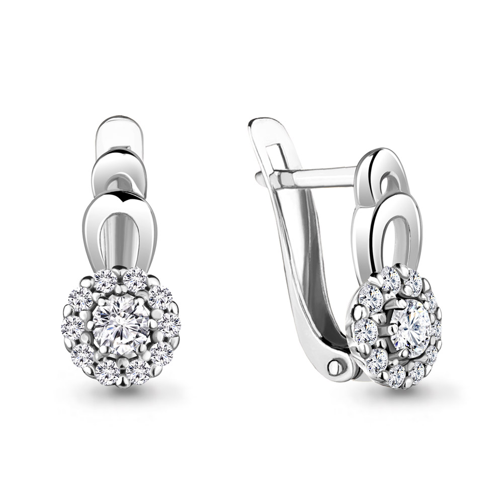 Серьги Аквамарин - Серебро 925, Фианит (арт. 48481А.5)