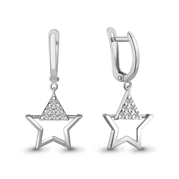 Серьги Аквамарин - Серебро 925, Фианит (арт. 49199А.5)