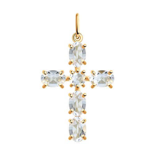 Подвеска SOKOLOV - Золото 585, Горный хрусталь (арт. 732158)