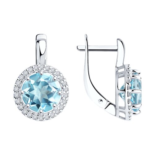 Серьги Diamant - Серебро 925, Топаз, Фианит (арт. 94-320-02052-1)