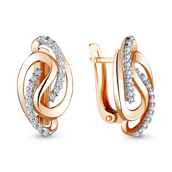 Серьги Аквамарин - Золото 375, Фианит (арт. 42599А.8)