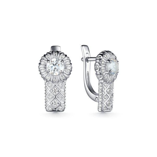 Серьги Дар - Серебро 925, Синтетический муассанит, Фианит (арт. С-5138рс1612800)