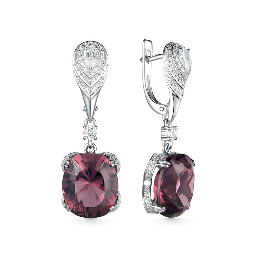 Серьги Дар - Серебро 925, Морганит, Фианит (арт. С-5075рс363200)