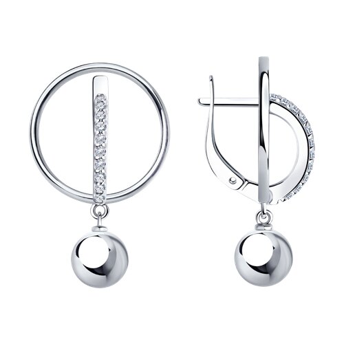 Серьги SOKOLOV - Серебро 925, Фианит (арт. 94024037)