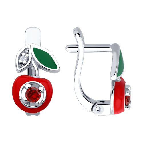 Серьги Diamant - Серебро 925, Фианит, Эмаль (арт. 94-120-02200-1)