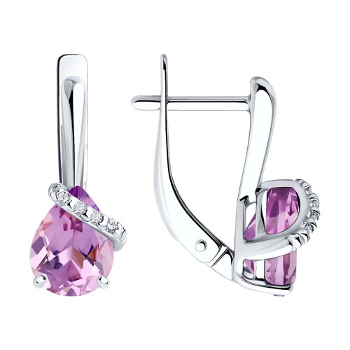 Серьги SOKOLOV - Серебро 925, Аметист, Фианит (арт. 92022963)