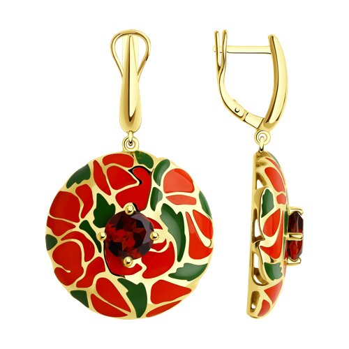 Серьги SOKOLOV - Серебро 925, Синтетический ситалл , Эмаль (арт. 93-321-01661-1)