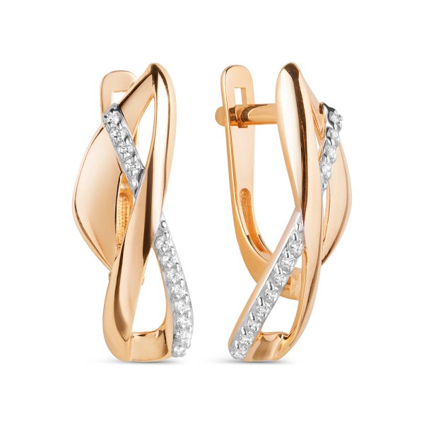 Серьги ЮФ Династия - Золото 585, Фианит (арт. 022522-1102)