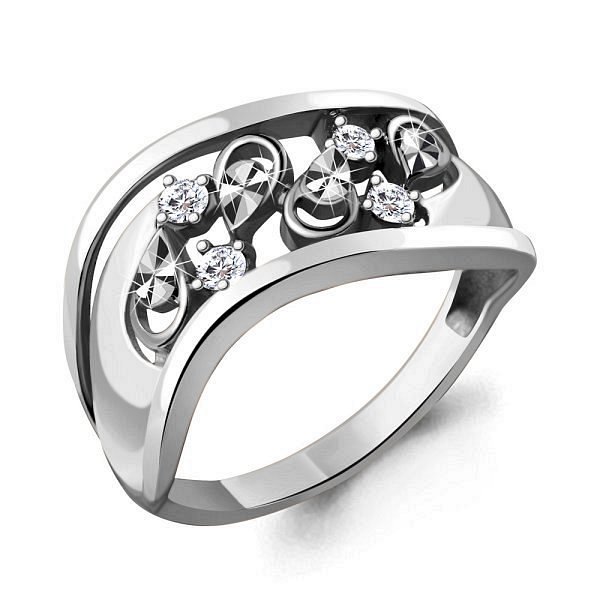 Кольцо Аквамарин - Серебро 925, Фианит (арт. 68851А.5)