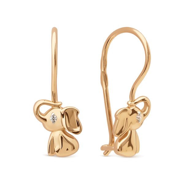 Серьги ЮФ Династия - Золото 585, Фианит (арт. 032352-1102)