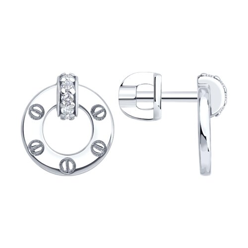 Серьги SOKOLOV - Серебро 925, Фианит (арт. 94027201)