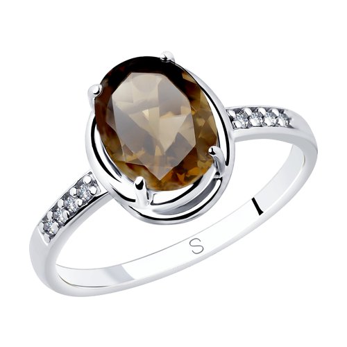 Кольцо SOKOLOV - Серебро 925, Раухтопаз, Фианит (арт. 92011770)