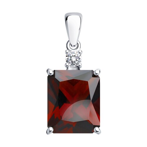 Подвеска SOKOLOV - Серебро 925, Синтетический ситалл , Фианит (арт. 92030425)