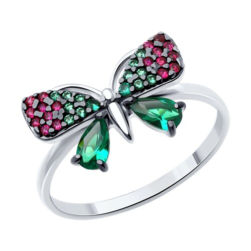 Кольцо SOKOLOV - Серебро 925, Синтетический рубин, Фианит (арт. 94013876)