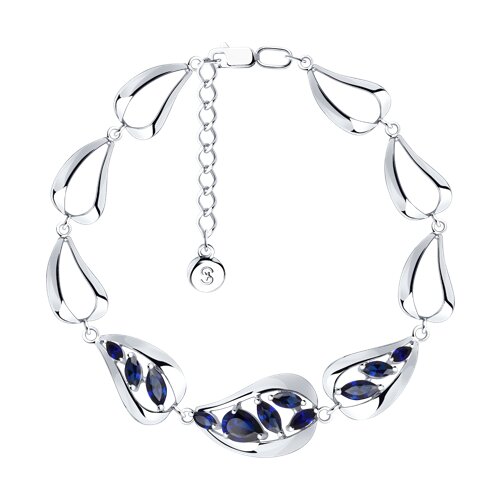 Браслет SOKOLOV - Серебро 925, Синтетический сапфир (арт. 92050136)