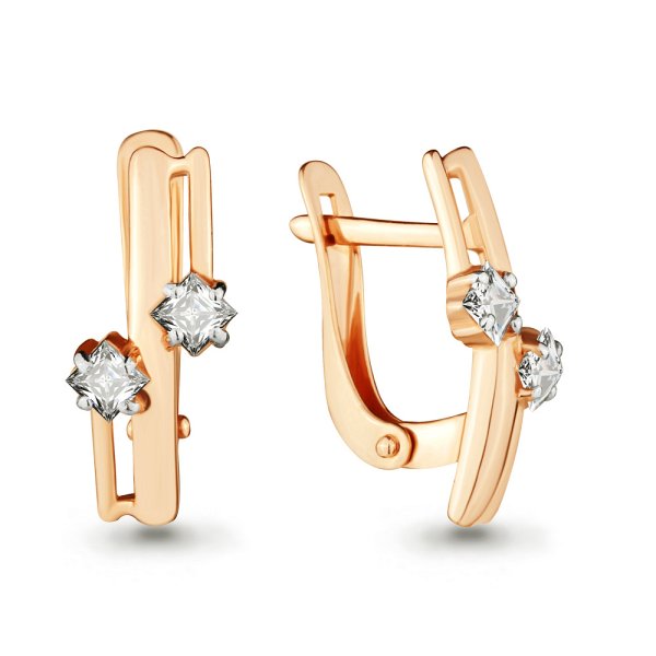 Серьги Аквамарин - Золото 585, Фианит (арт. 46401.1)