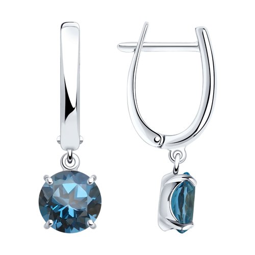 Серьги SOKOLOV - Серебро 925, Топаз лондон (арт. 92022390)