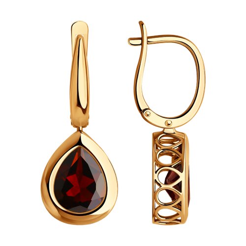 Серьги SOKOLOV - Золото 585, Гранат (арт. 728761)