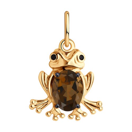 Подвеска SOKOLOV - Серебро 925, Раухтопаз, Фианит (арт. 92030755)