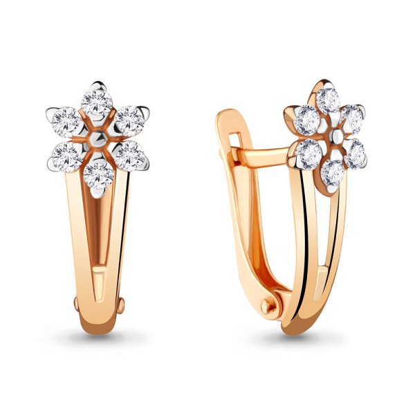 Серьги Аквамарин - Золото 585, Фианит (арт. 48339А.1)