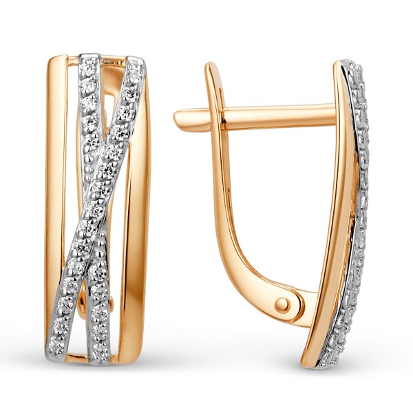 Серьги ЮФ Династия - Золото 375, Фианит (арт. 015312-5102)