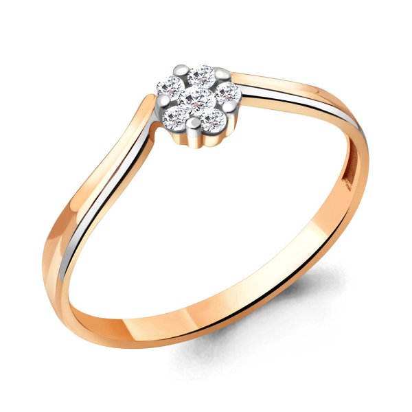 Кольцо Аквамарин - Золото 375, Фианит (арт. 68718А.8)