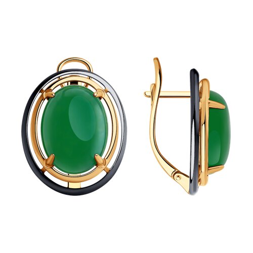 Серьги SOKOLOV - Серебро 925, Жадеит (арт. 83020424)