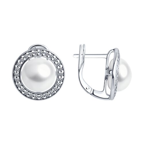 Серьги SOKOLOV - Серебро 925, Жемчуг культивированный, Фианит (арт. 92022957)