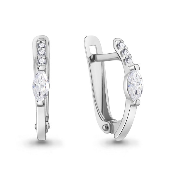 Серьги Аквамарин - Серебро 925, Фианит (арт. 48872.5)