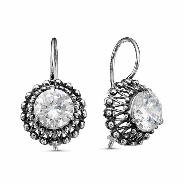 Серьги Красная пресня - Серебро 925, Фианит (арт. 33810952)