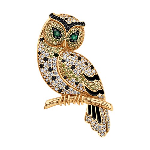 Брошь SOKOLOV - Серебро 925, Фианит, Эмаль (арт. 93040054)