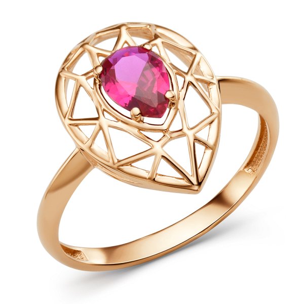 Кольцо ЮФ Династия - Золото 375, Синтетический рубин (арт. 011671-5450)