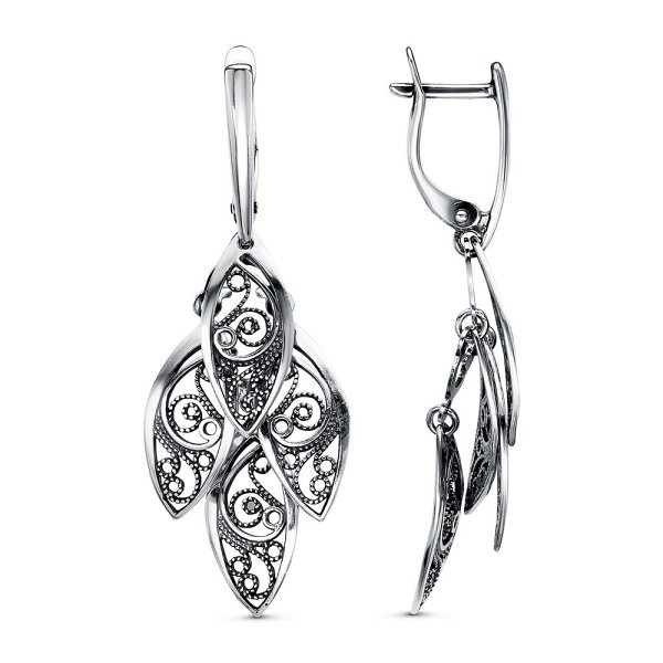 Серьги Красная пресня - Серебро 925 (арт. 33014600)