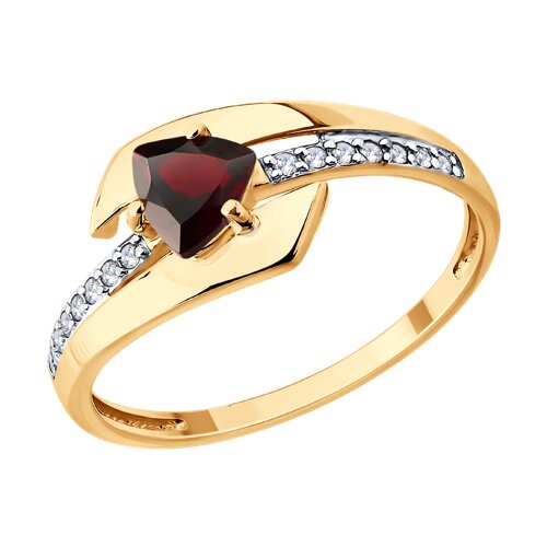 Кольцо Diamant - Золото 585, Гранат, Фианит (арт. 51-310-01543-2)