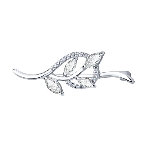 Брошь SOKOLOV - Серебро 925, Фианит (арт. 94040068)