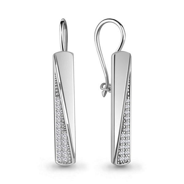 Серьги Аквамарин - Серебро 925, Фианит (арт. 46805А.5)