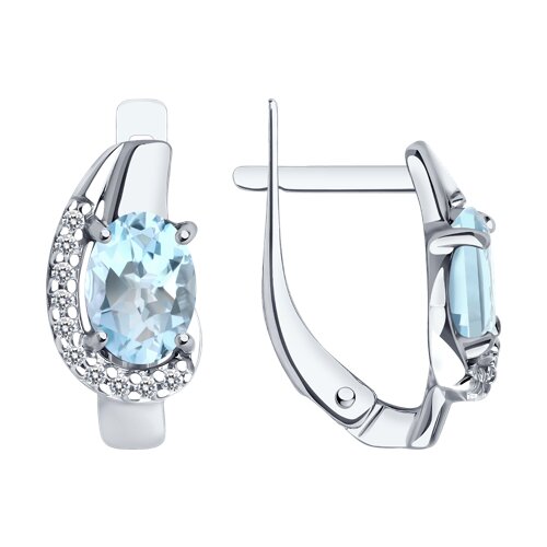 Серьги Diamant - Серебро 925, Топаз, Фианит (арт. 94-320-00183-1)