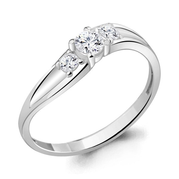 Кольцо Аквамарин - Серебро 925, Фианит (арт. 624311А.5)