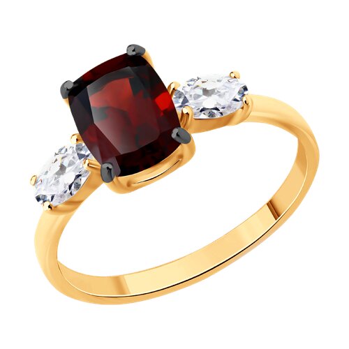 Кольцо SOKOLOV - Серебро 925, Гранат, Фианит (арт. 92014656)