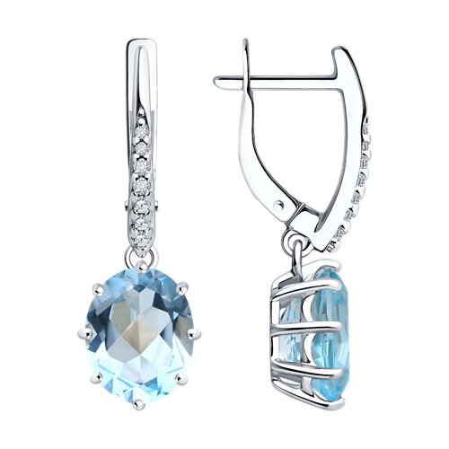 Серьги Diamant - Серебро 925, Топаз, Фианит (арт. 94-321-02054-1)