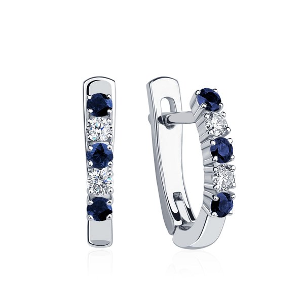 Серьги Platinum Lab. - Платина 950 (арт. ПС-045СБр-01)