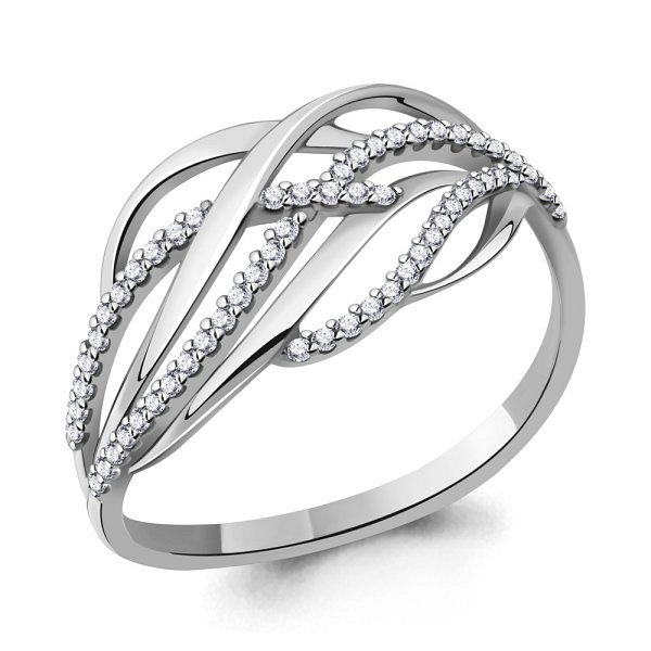 Кольцо Аквамарин - Серебро 925, Фианит (арт. 63559А.5)