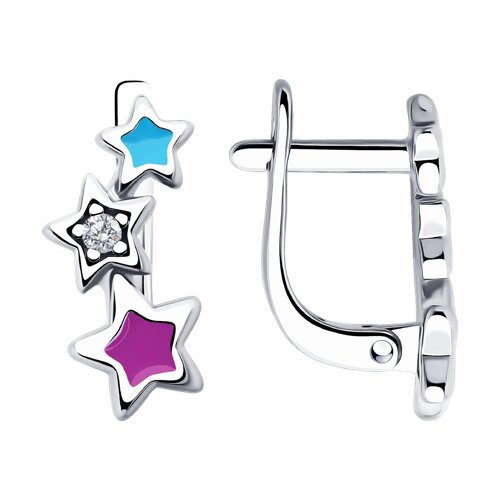 Серьги Diamant - Серебро 925, Фианит, Эмаль (арт. 94-120-02694-1)