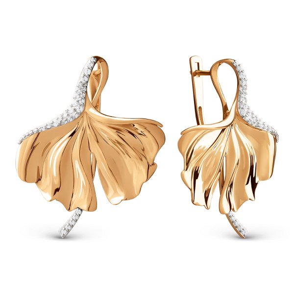 Серьги ЮФ Династия - Золото 375, Фианит (арт. 803292-5102)