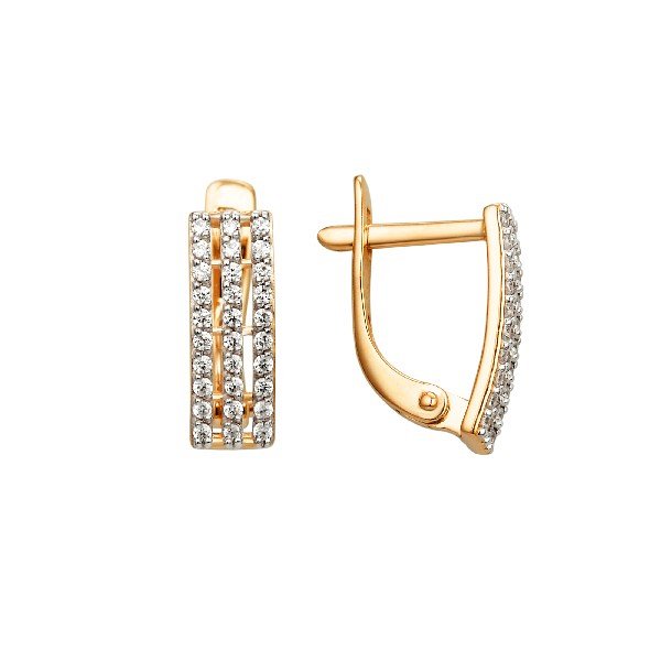 Серьги ЮФ Династия - Золото 585, Фианит (арт. 000872-1102)