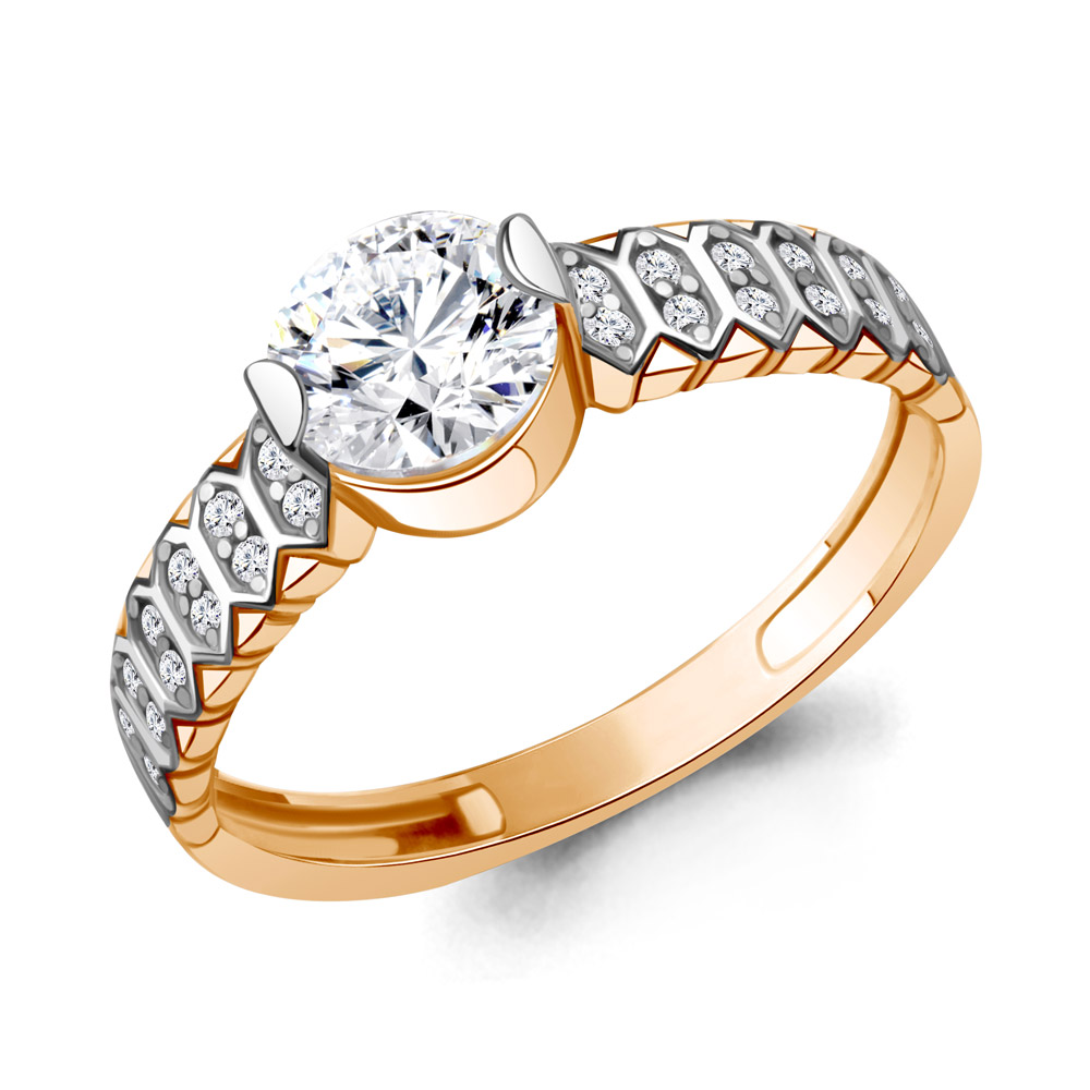 Кольцо Аквамарин - Серебро 925, Фианит (арт. 600205А.6)