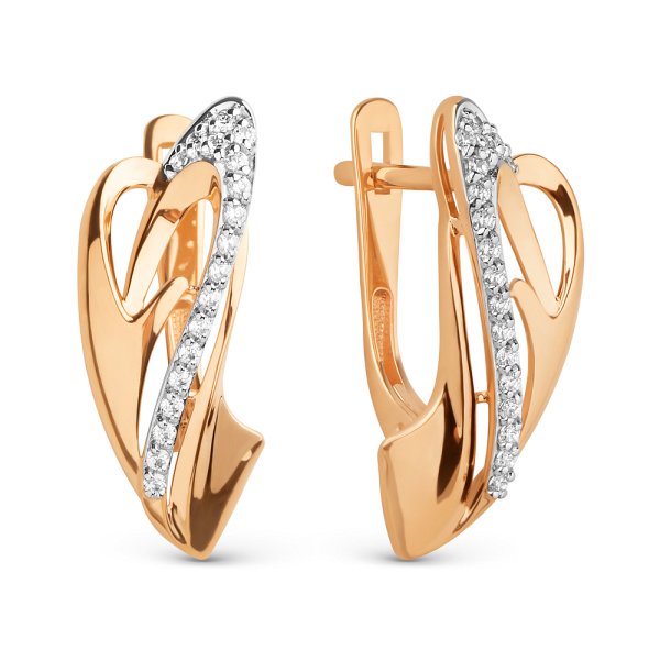 Серьги ЮФ Династия - Золото 585, Фианит (арт. 023602-1102)