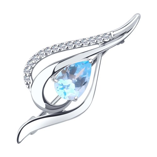 Брошь Diamant - Серебро 925, Топаз, Фианит (арт. 94-340-01045-1)