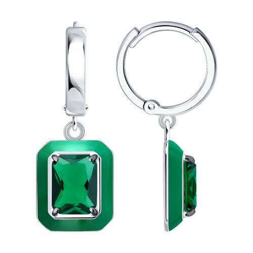 Серьги SOKOLOV - Серебро 925, Фианит, Эмаль (арт. 94027113)