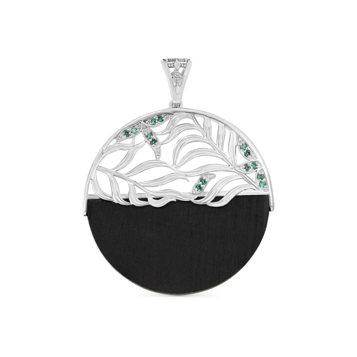 Подвеска Кабаровских - Серебро 925, Дерево, Фианит (арт. 13-566-80000)